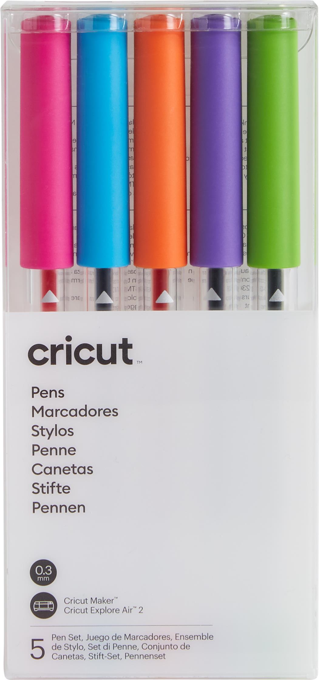 Cricut Brights - Bencher - Blu, Orange, Violet, Rosa, Green chiaro - 0,3 mm - Extra -Ein (Pacchetto di 5) (2007645)