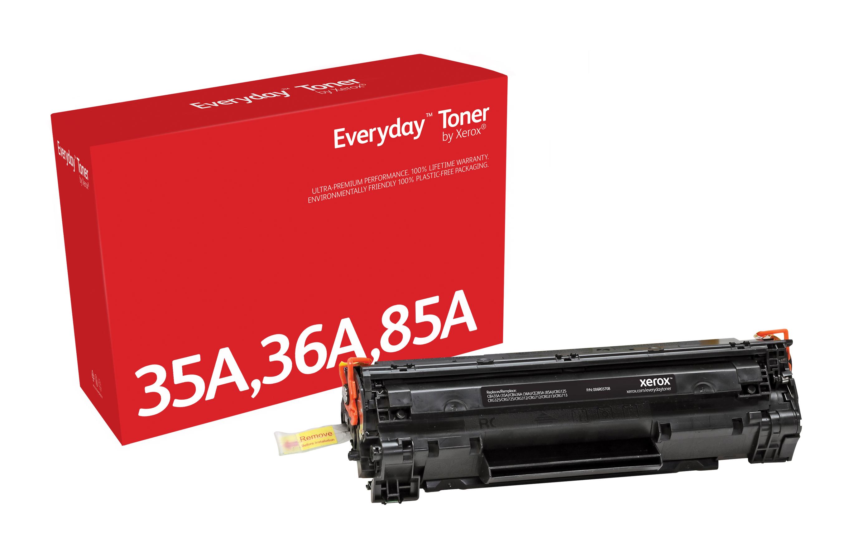 Everyday Toner di Xerox Nero compatibile con HP 35A/ 36A/ 85A/ (CB435A/ CB436A/ CE285A/ CRG-125) Capacità standard