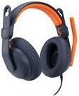 Logitech Zone Learn Auricolare Cablato A Padiglione Studio USB tipo-C Blu, Arancione (ZONE LEARN - CLASSIC BLUE - WW-9006 OVER