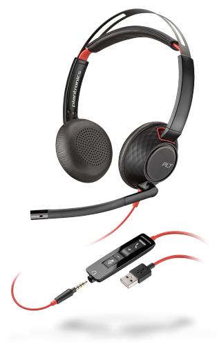 POLY Blackwire 5220 Auricolare Cablato A Padiglione Musica e Chiamate USB tipo A Nero Rosso