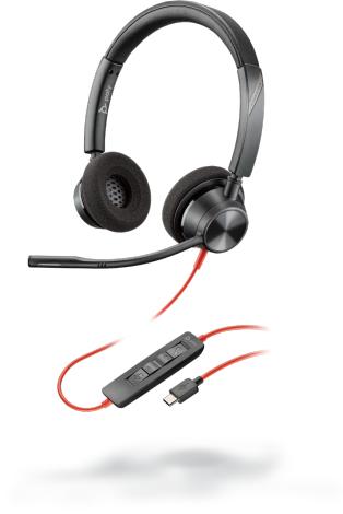 POLY 3320 Auricolare Cablato A Padiglione Musica e Chiamate USB tipo-C Nero