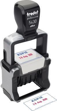 Trodat Date Stamp Professional 4.0 5430 - Copia alloggiamento: acciaio inossidabile spazzolato, tappo a colori: nero - 1 pezzo