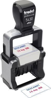 Trodat Date Stamp Professional 4.0 5430 - Alloggiamento scansionato: acciaio inossidabile spazzolato, tappo a colori: nero - 1