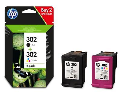 HP KIT CARTUCCE ORIGINALI 302 BLACK 302 COLORE X4D37AE