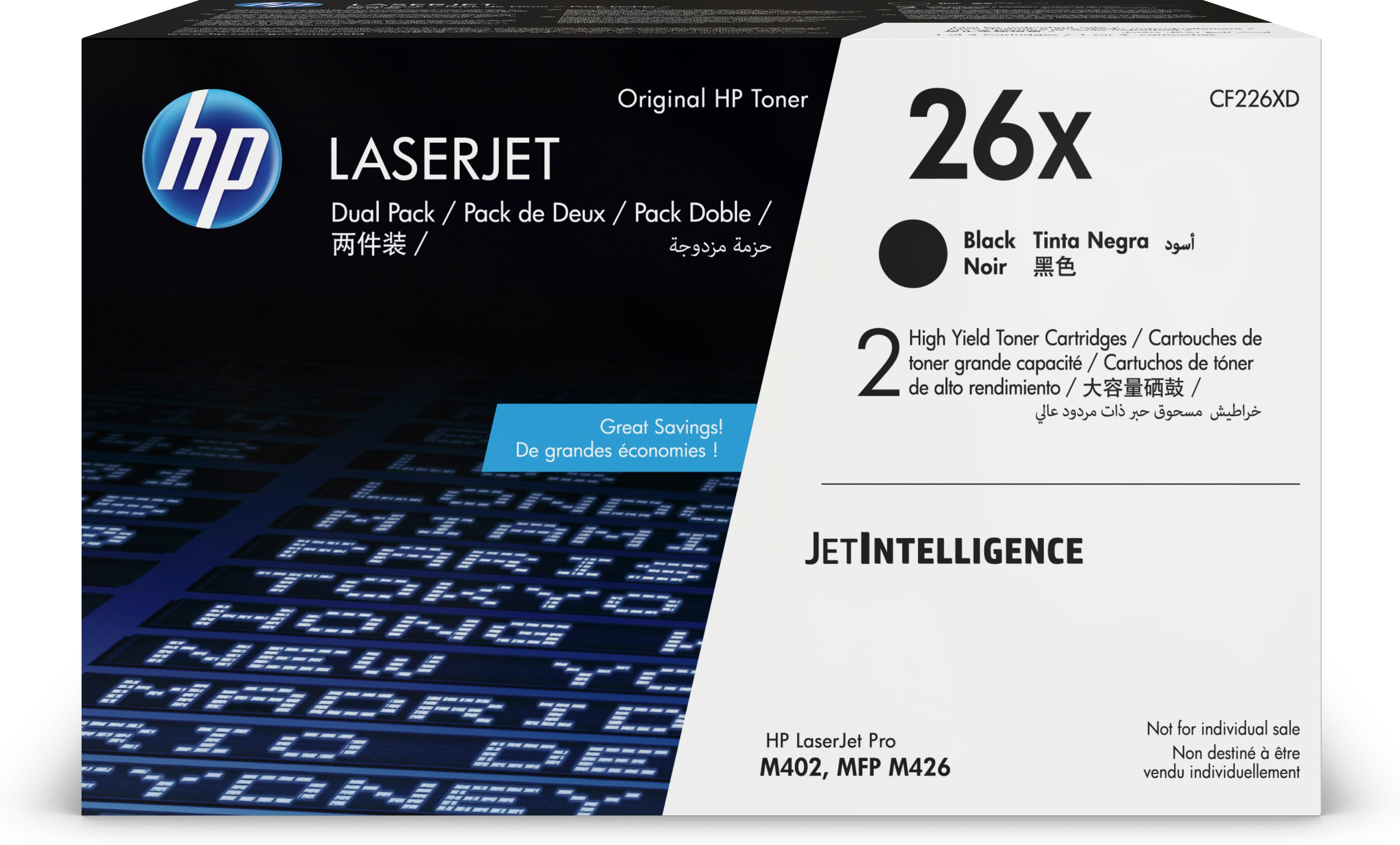 HP Confezione da 2 cartucce Toner originali nero ad alta capacità LaserJet 26X