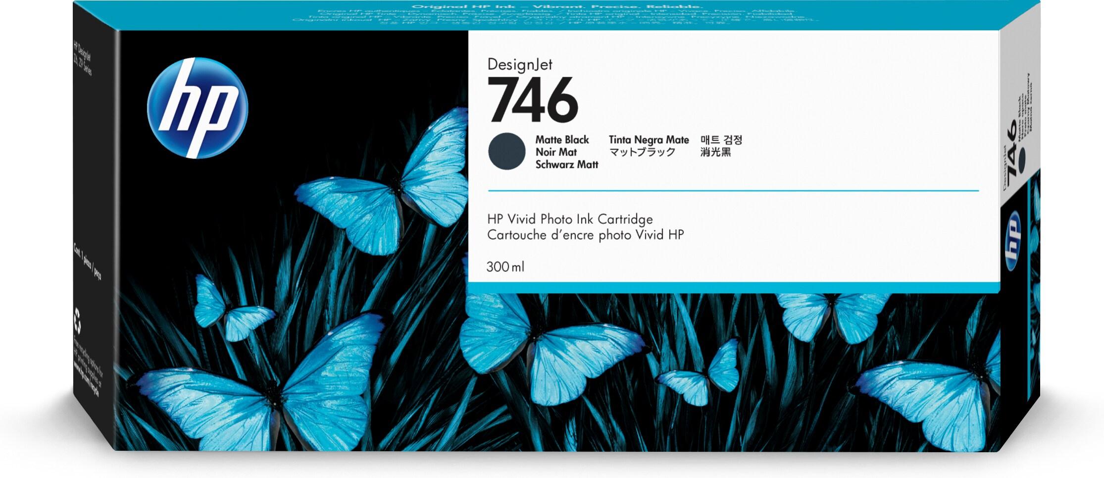 HP Cartuccia di inchiostro nero opaco DesignJet 746 da 300 ml