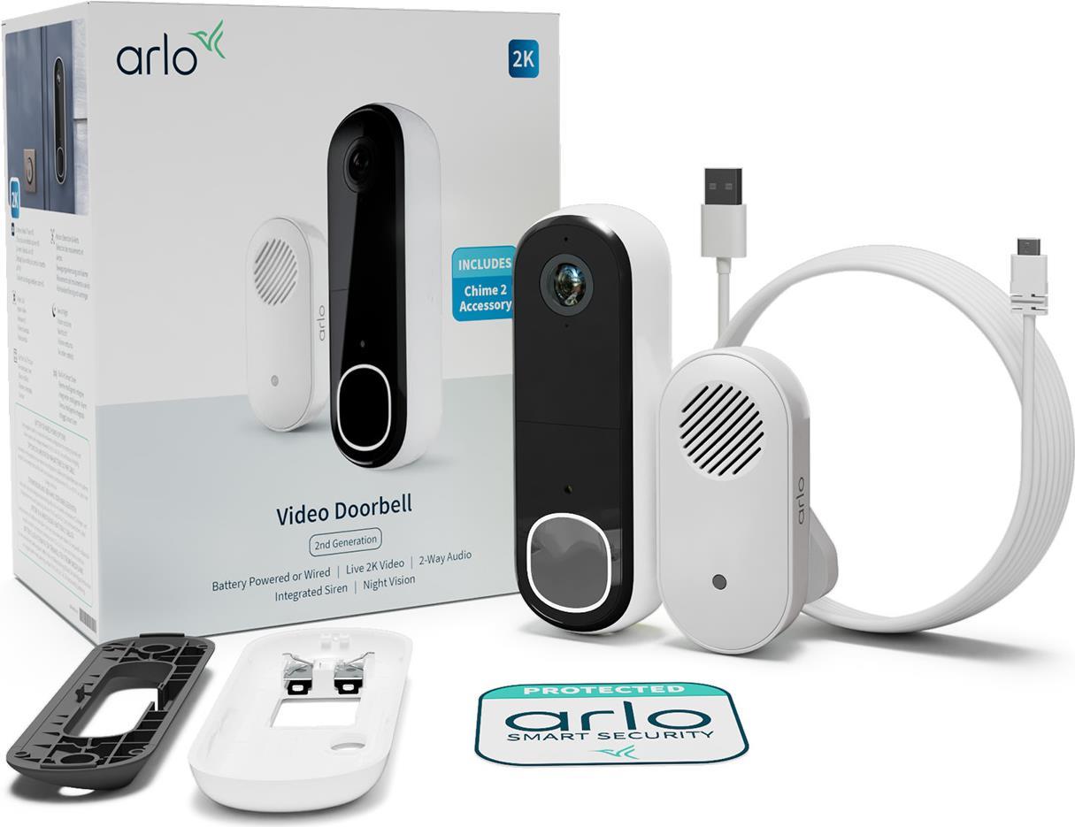 Videocitofono Arlo Essential 2 2K con Chime 2