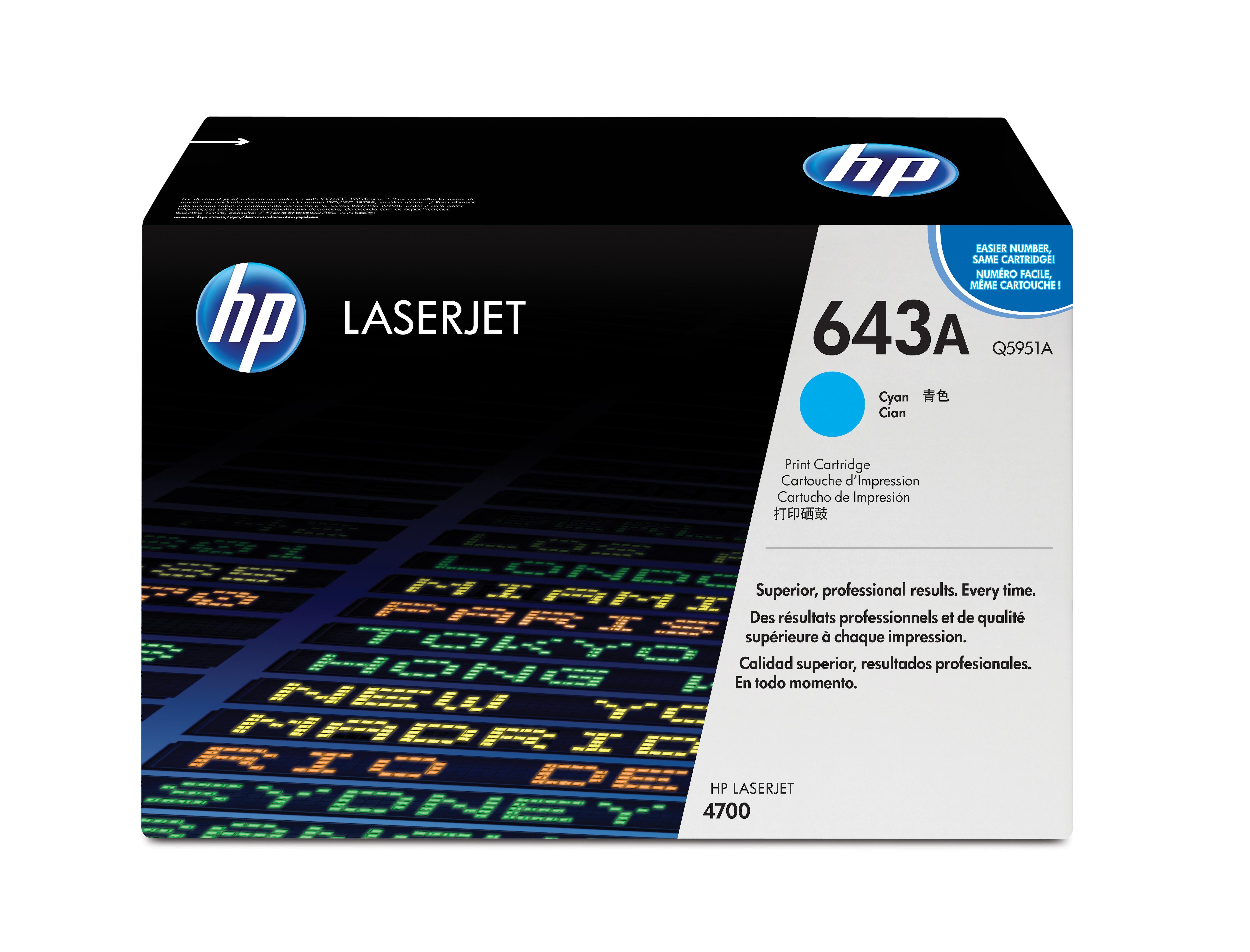 HP Cartuccia Toner originale Ciano Laserjet 643a