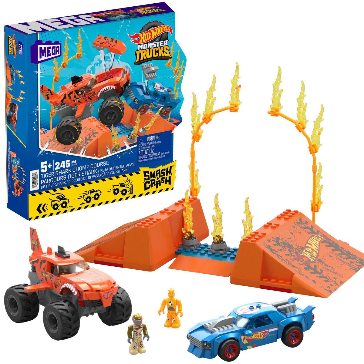 Kit di costruzione Hot Wheels Mega Construx - Smash & Crash Shark Race 245 Pezzi