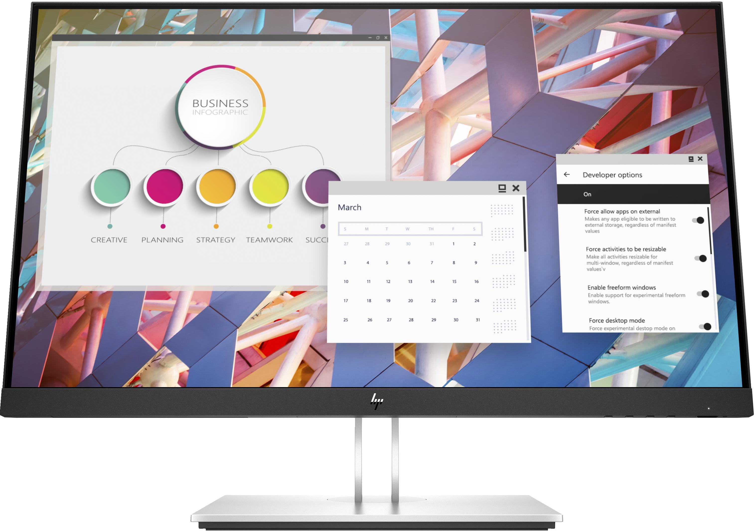 HP E-Series E24 G4 Monitor PC 60,5 cm (23.8") 1920 x 1080 Pixel Full HD LCD Nero, Argento