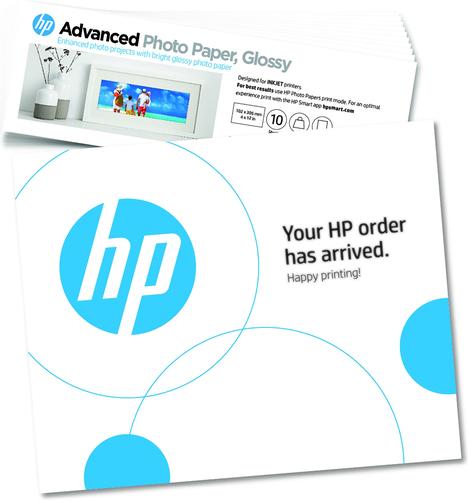 HP Confezione da 10 fogli di carta fotografica Advanced, lucida, 250 g/mÃƒâ€šÃ‚Â², 4 x 12'' [101 x 305 mm] (HP ADVAN
