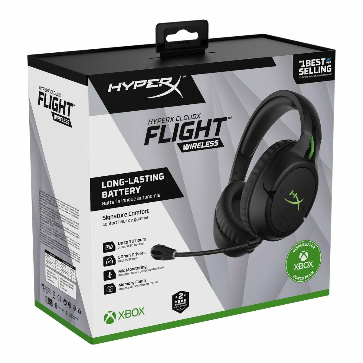 HyperX CloudX Flight Ã¢Â€Â“ Cuffie da gaming wireless [nero-verde] Ã¢Â€Â“ Xbox (HYPERX CLOUDX FLIGHT HX-HSCFX-B