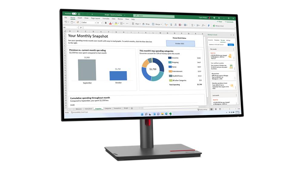 Lenovo ThinkVision P27q-30 LED display 686 cm 27 2560 x 1440 Pixel Nero (ThinkVision P27q-30 27 inch Monitor)