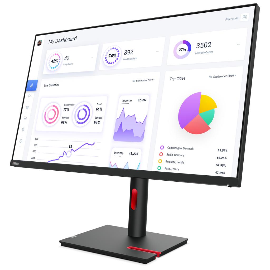 MONITOR LENOVO T32p-30 63D2GAT1EU 32" IPS UHD/DP,HDMI,USB-C (90W)/Ethernet