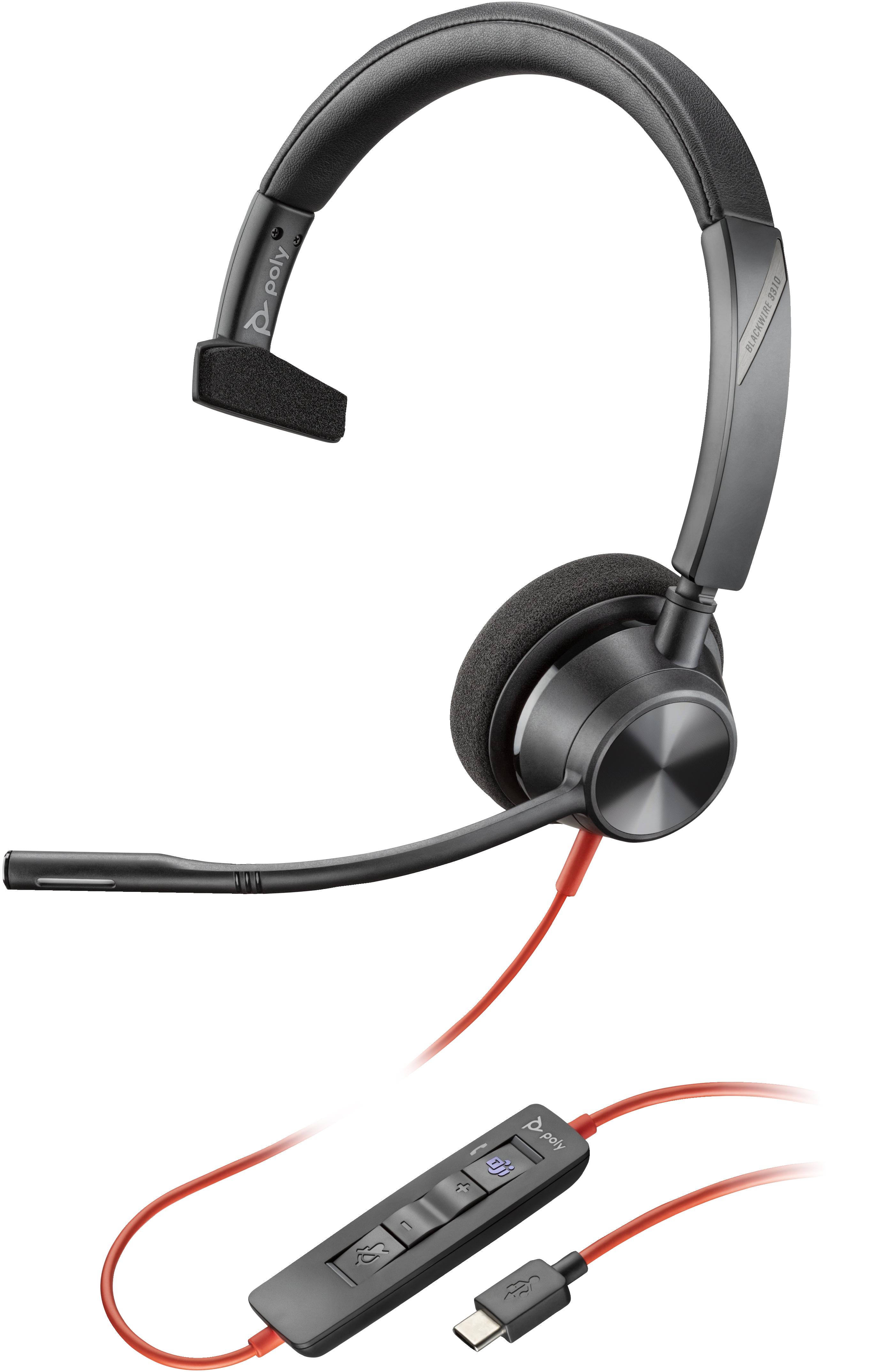 POLY Cuffie Blackwire 3310 certificate per Microsoft Teams + adattatore USB-C/A TAA