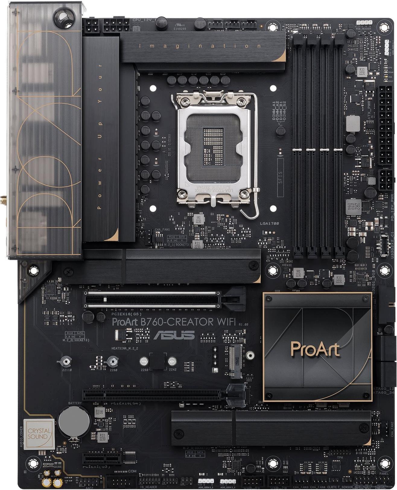 Asus Proart B760 -Creator WiFi - Motherboard - ATX - LGA1700 -Socke - B760 Chipset - USB 3.2 Gen 1, USB 3.2 Gen 2x2 - Lan Gigab