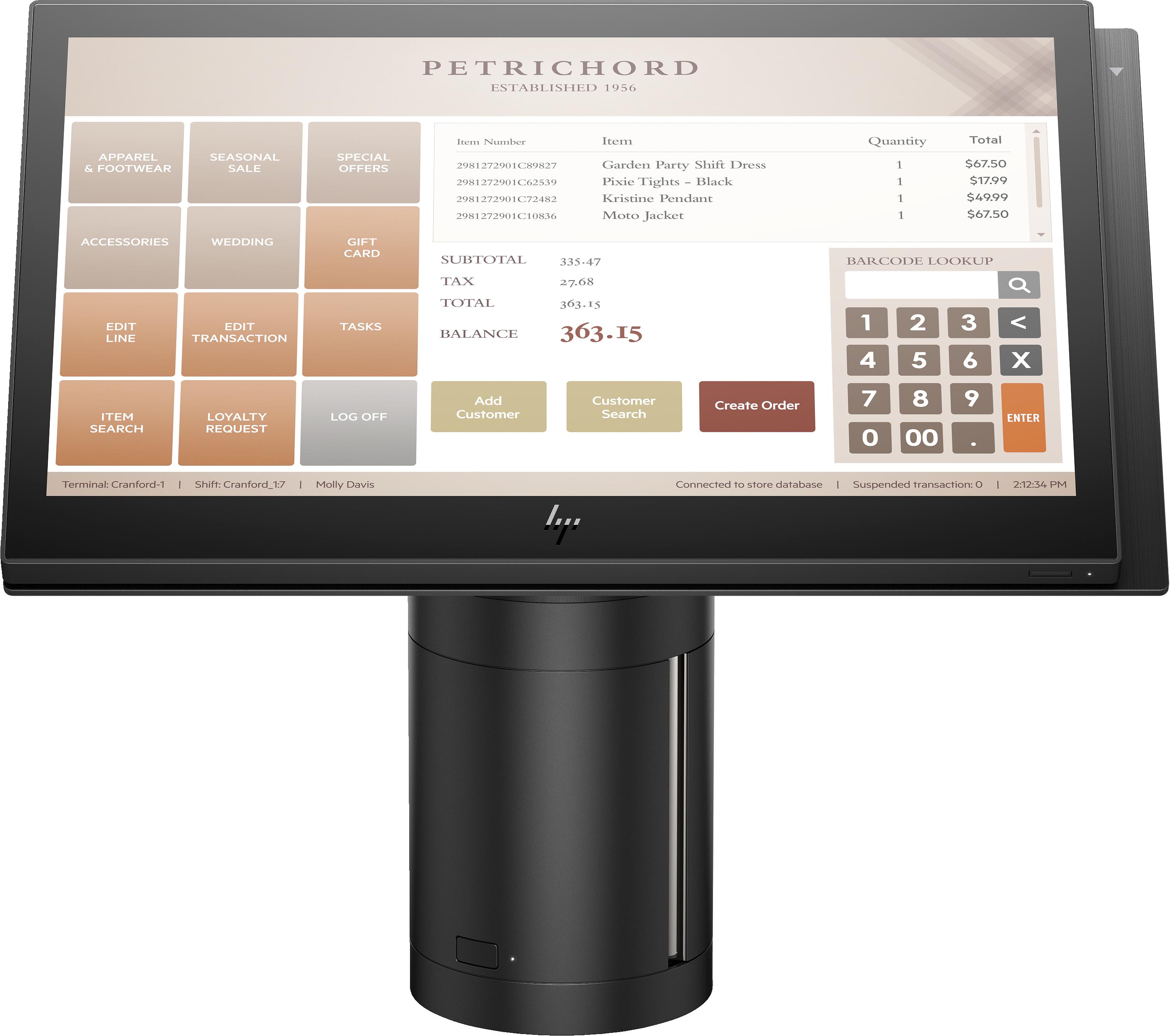 HP Engage One 143 All-in-One Touch 7100U 24 GHz 356 cm (14") 1920 x 1080 Pixel Touch screen