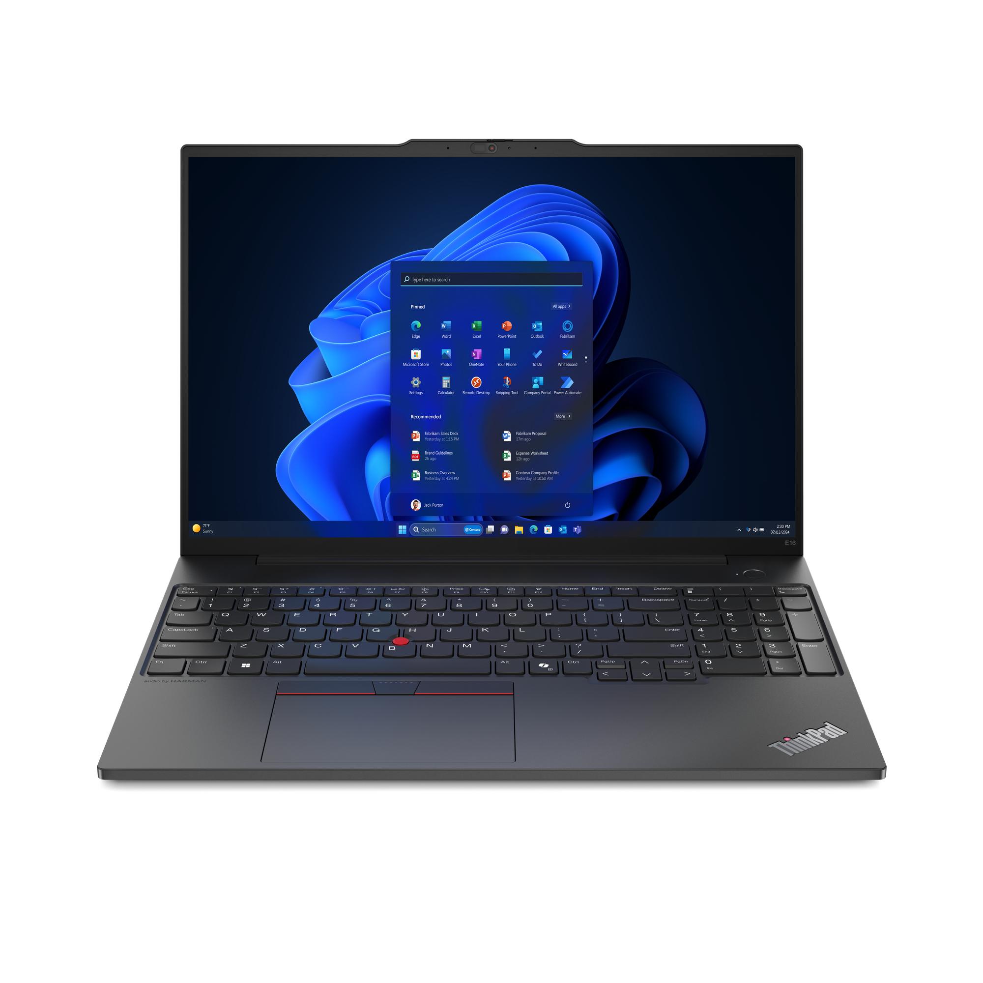 Lenovo ThinkPad E16 Intel Core Ultra 7 155H Computer portatile 406 cm (16") WUXGA 16 GB DDR5-SDRAM 512 GB SSD Wi-Fi 6E (802.11a