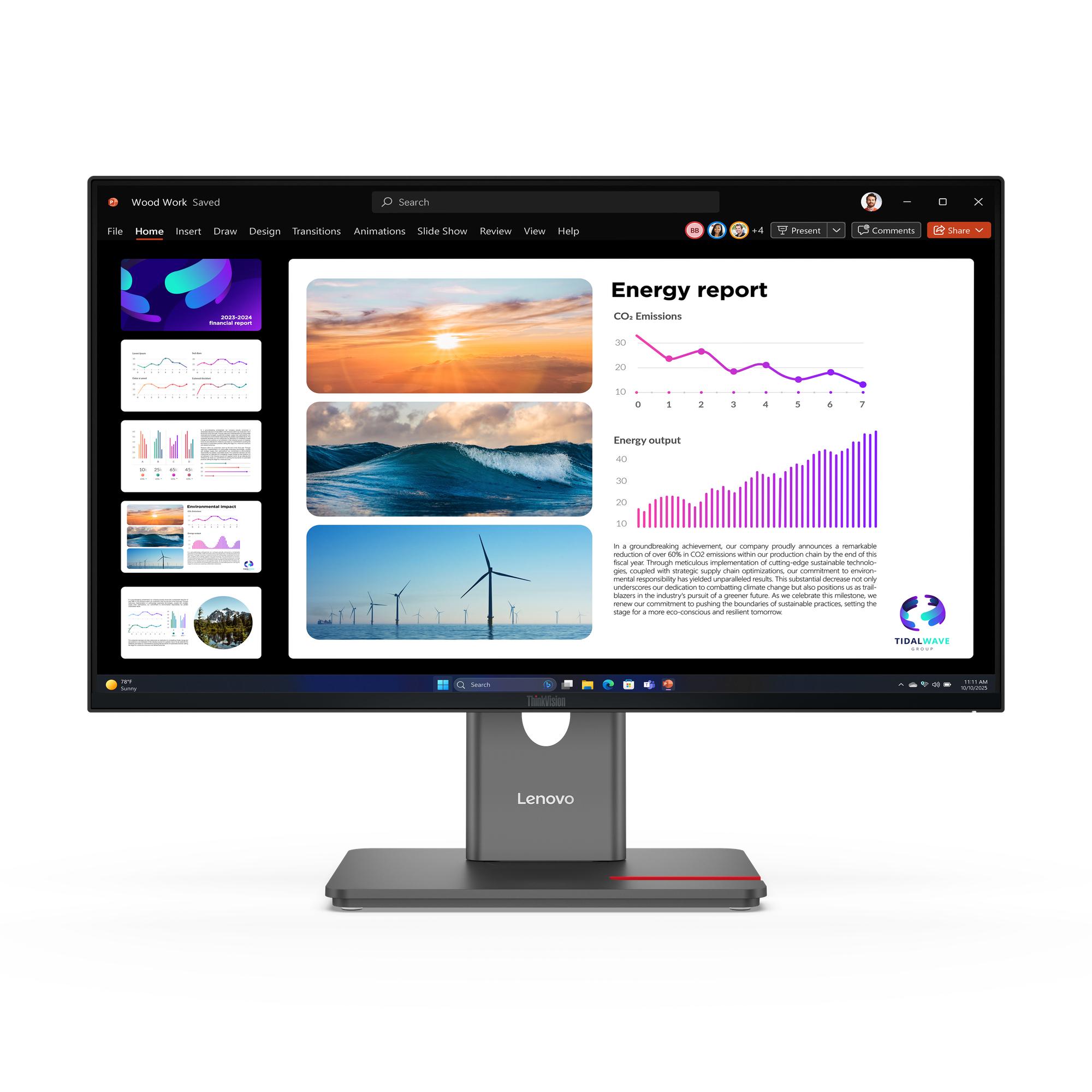 Lenovo ThinkVision P24Q-40 LED display 60,5 cm (23.8") 2560 x 1440 Pixel Quad HD LCD Nero