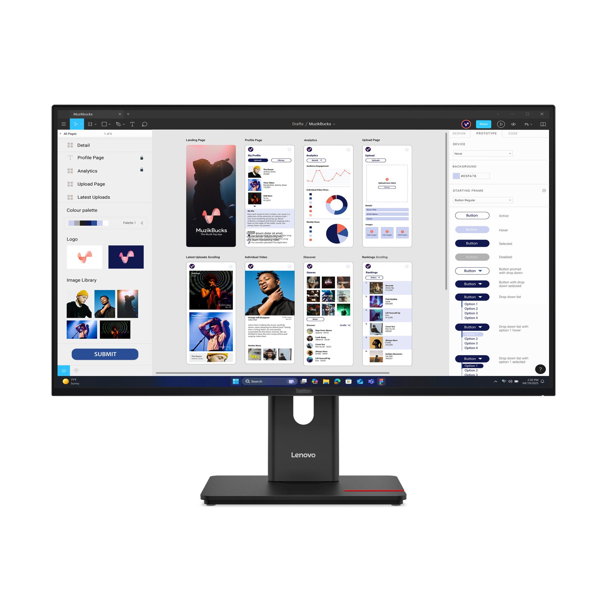 Lenovo ThinkVision T32UD-40 Monitor PC 80 cm (31.5") 3840 x 2160 Pixel 4K Ultra HD LCD Nero