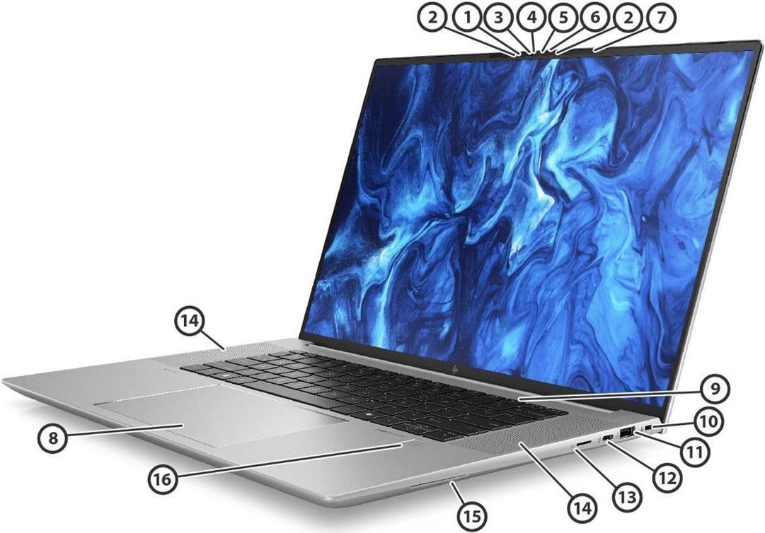 HP ZBook Studio 16 G11 16 "Wuxga Core Ultra 7 155H 32GB/1TB RTX 4070 Win11 Pro 8S9P9EA
