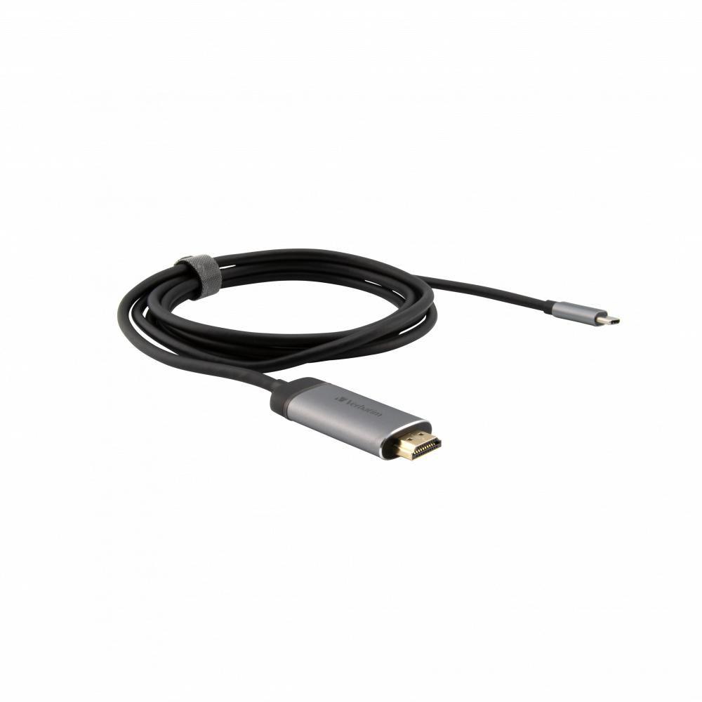 Verbatim 49144 cavo e adattatore video 15 m USB tipo-C HDMI Nero Argento
