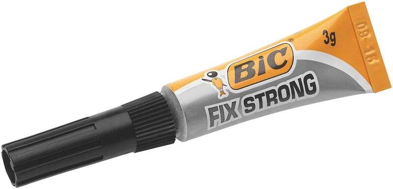Bic Fix Strong Colla a Contatto Extra Forte 3gr - Utilizzo su Legno Plastica e Porcellana - Non Gocciola - Tappo Anti-Intasamen