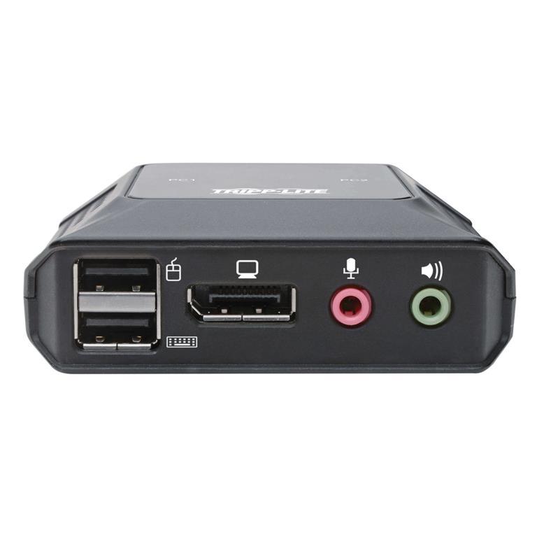 Tripp Lite Interruttore KVM 2 ports DisplayPort 1.1/USB con audio/vido cavi integrati condivisione di dispositivi USB