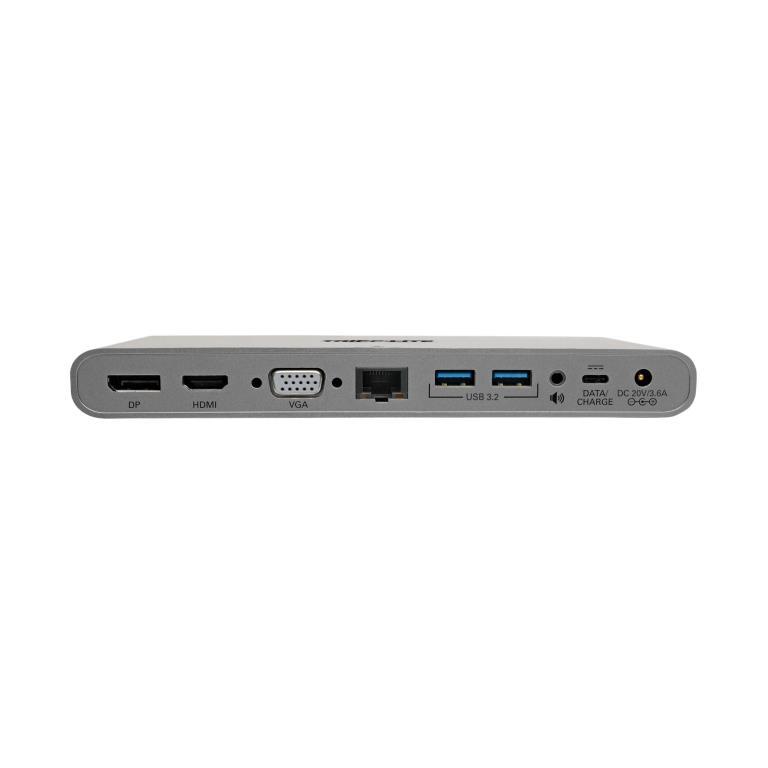 Tripp Lite USB-C Dock - supporto triplo display - 1 porta HDMI 4K - 1 porta VGA 1920 x 1200 60Hz - 1 porta DisplayPort 4K - 4 p