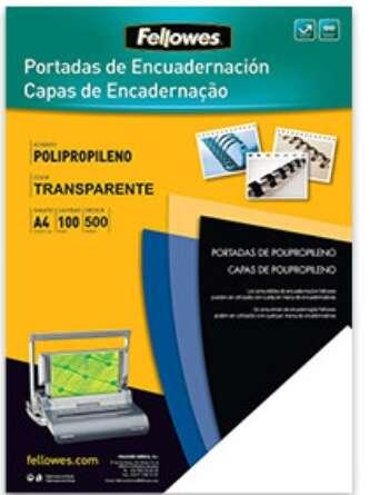 Confezione Fellowes da 100 contenitori in polipropilene A4 - 500 micron - Qualit fine - Colore trasparente
