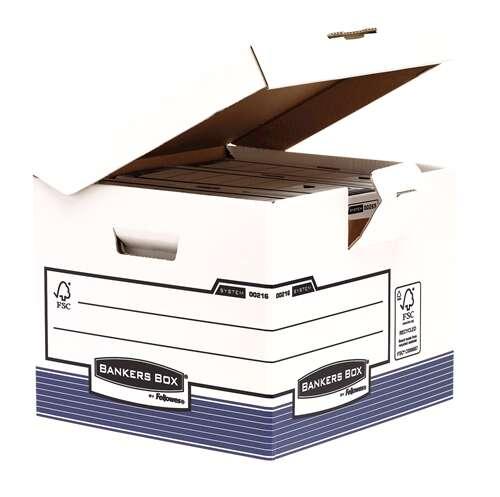 Container File File by Fellowes Bankers - Coperchio fisso - Assemblaggio automatico veloce - Certificazione FSC in cartone rici