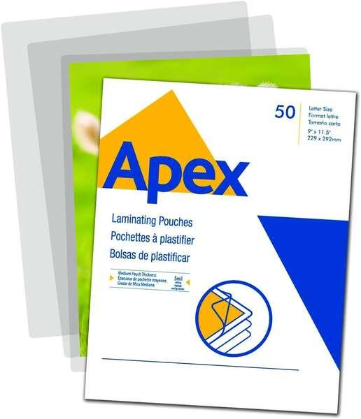 Pacchetto Apex Fellowes con 100 copertine per plastificazione A3 - 125 micron - alta qualit - finitura trasparente