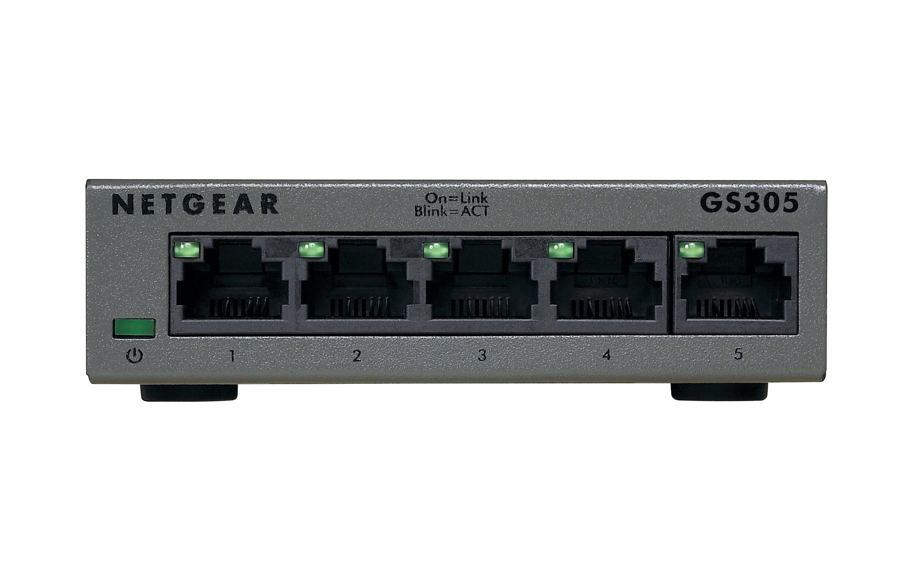 NETGEAR SOHO Non gestito Gigabit Ethernet 10/100/1000 Nero (5PT GIGE UNMANAGED SW 300SERIES - IN)