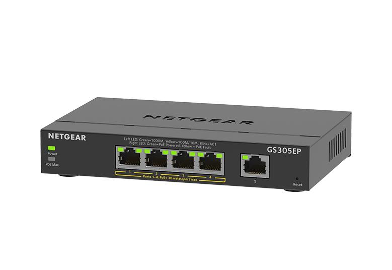 NETGEAR GS305EP Gestito L3 Gigabit Ethernet 10/100/1000 Supporto Power over Ethernet PoE Nero (5PT GE PLUS SWCH W/ POE - IN)