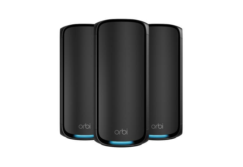 NetGear ORBI 970 Serie Quad-band WiFi 7, Quad-band da 3 pacchetti (2,4 GHz / 5 GHz-1 /5 GHz-2 /6 GHz) Wi-Fi 6 (802.11ax) Nero I