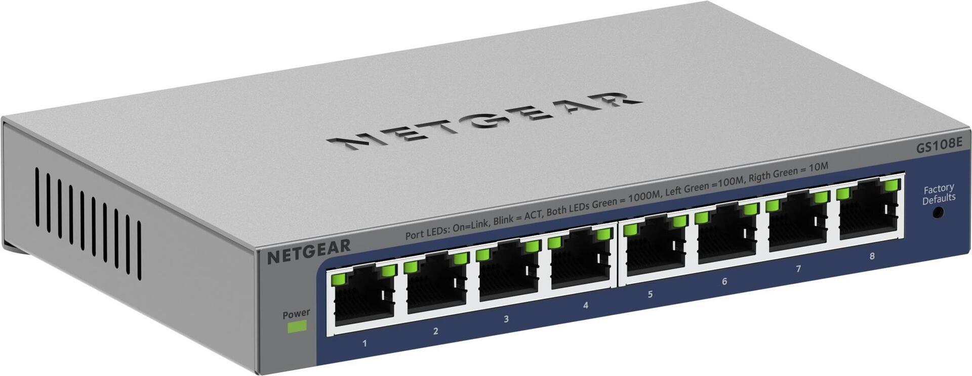 NETGEAR 8PORT GIGABIT PLUS SWITCH GS108E