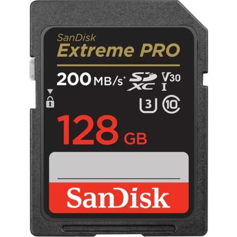 Sandisk Memory Card SDXC Extreme Pro 2022 128GB - C10, U3, V30 -fino a 200/90MBps