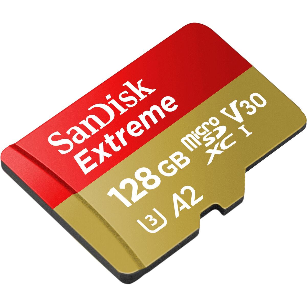 SanDisk Extreme 128 GB MicroSDXC (SanDisk Extreme - Flash memory card [microSDXC to SD adapter included] - 128 GB - A2 / Video