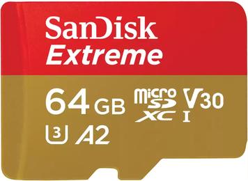 SanDisk Extreme 64 GB MicroSDXC UHS-I Classe 10 (Extreme 64 Gb Microsdxc Uhs-I - Class 10 - Warranty 12M)