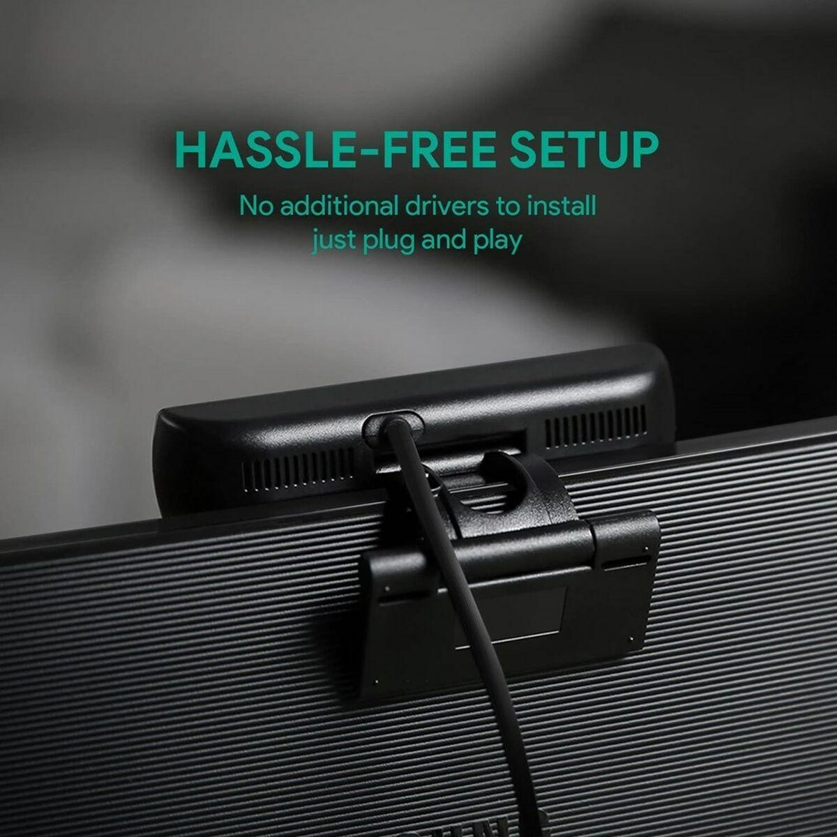 AUKEY PC-LM1E webcam 2 MP 1920 x 1080 Pixel USB Nero (Aukey Webcam with Stereo Sound 1080P)