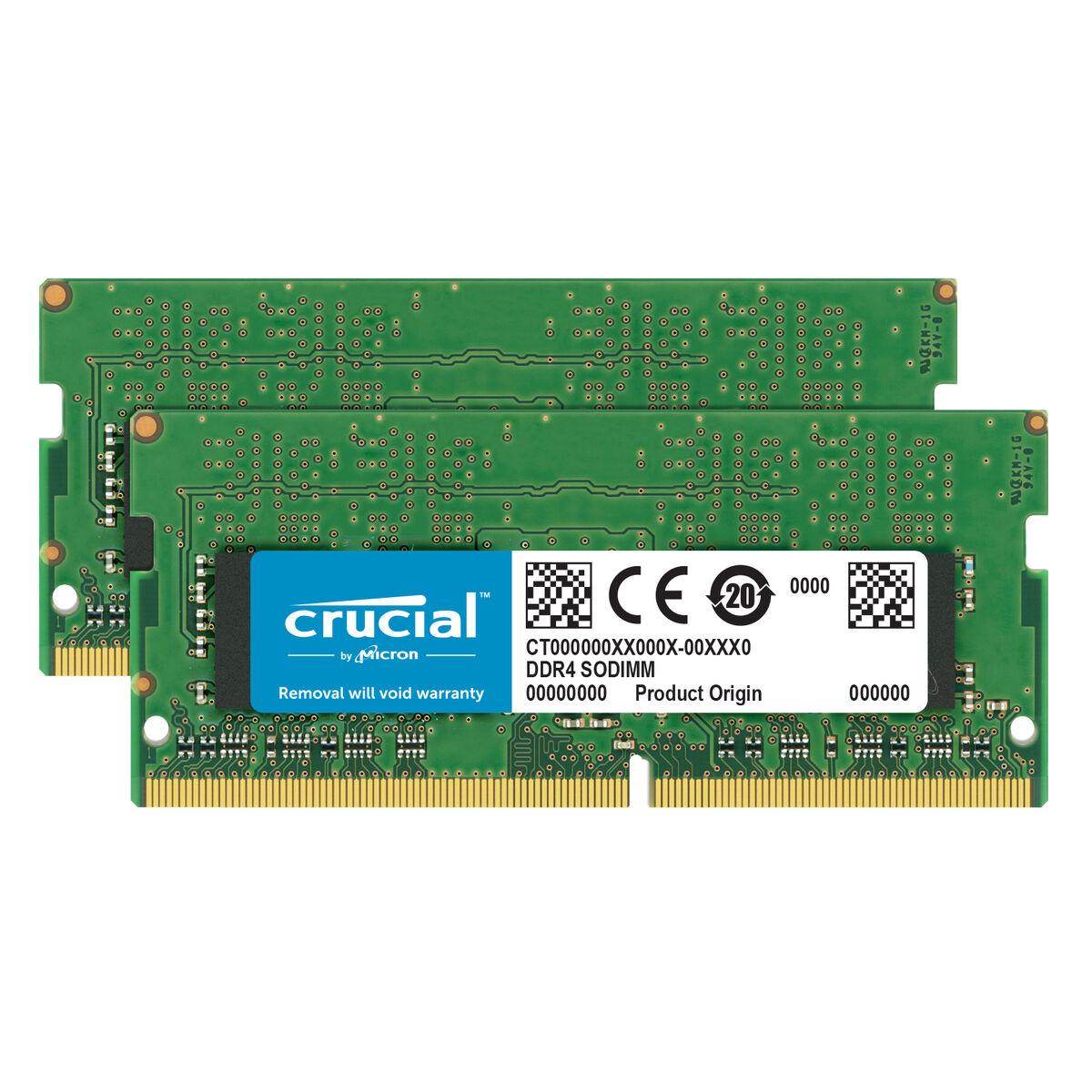 Crucial 2x16GB DDR4 memoria 32 GB 2400 MHz (Crucial - DDR4 - kit - 32 GB: 2 x 16 GB - SO DIMM 260-pin - 2400 MHz / PC4-19200 -