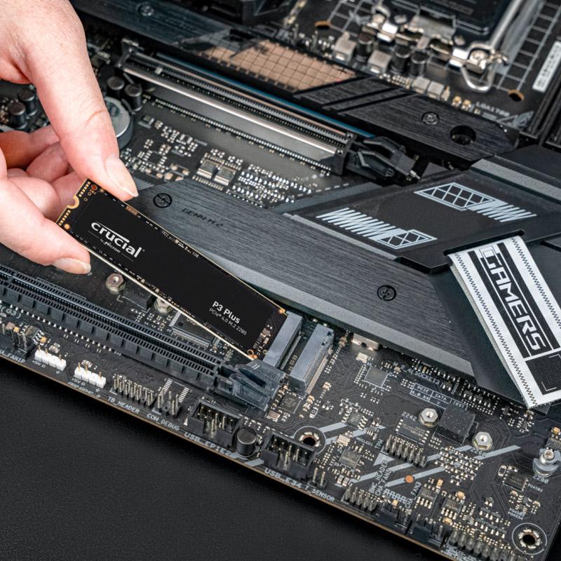 SSD CRUCIAL M.2(2280) 1TB NVME P3 PLUS PCIE4.0 READ:5000MB/S WRITE:3600MB/S - CT1000P3PSSD8