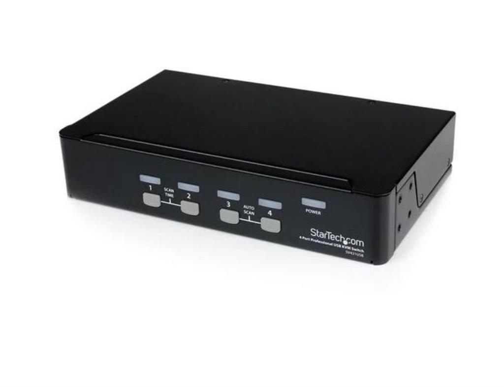 Switch KVM professionale VGA USB a 4 porte con hub - PC / MAC - Adattatore CA NON incluso