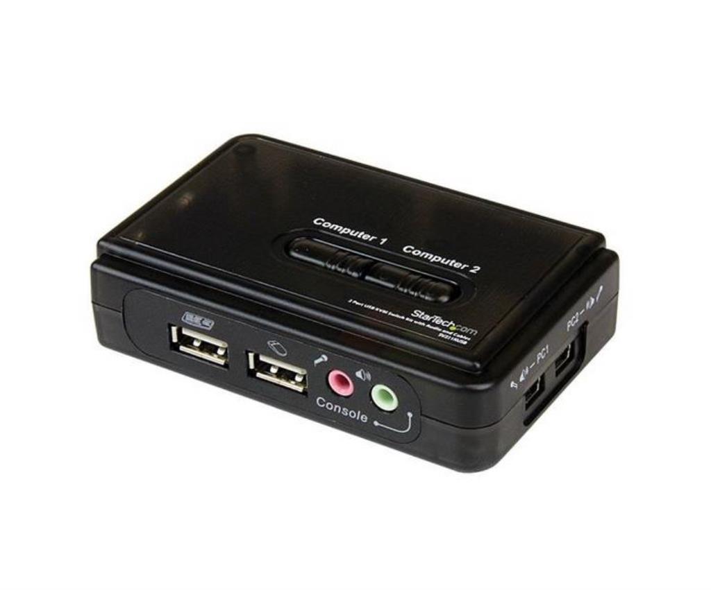 Switch KVM a 2 porte VGA USB con audio e cavi - Commutatore VGA USB a doppia porta - Cavi (120 m) inclusi