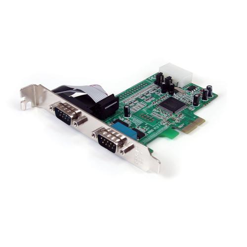 StarTech.com Scheda Seriale PCI Express con 2 Porte - Controller PCIe RS232 - 16550 UART - Scheda Seriale di Espansione DB9 a P