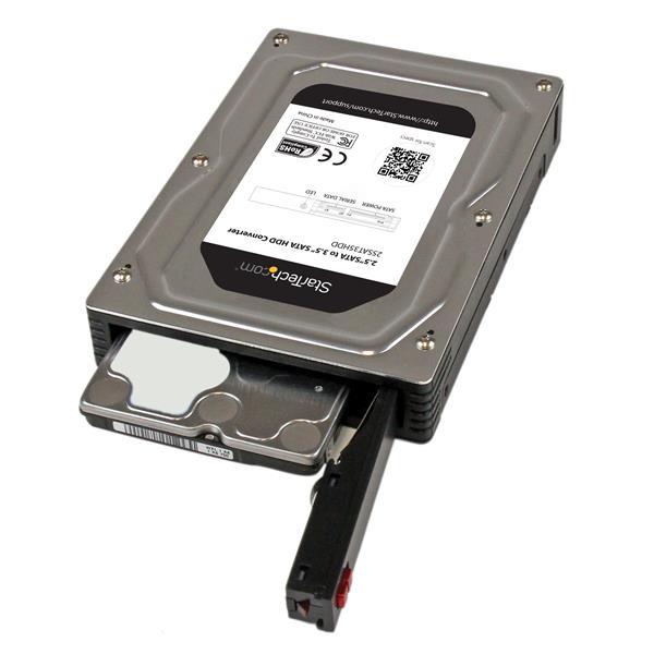 Box esterno adattatore per dischi rigidi SATA da 2,5? a 3,5" in alluminio con altezza massima SSD / HDD di 12,5 mm