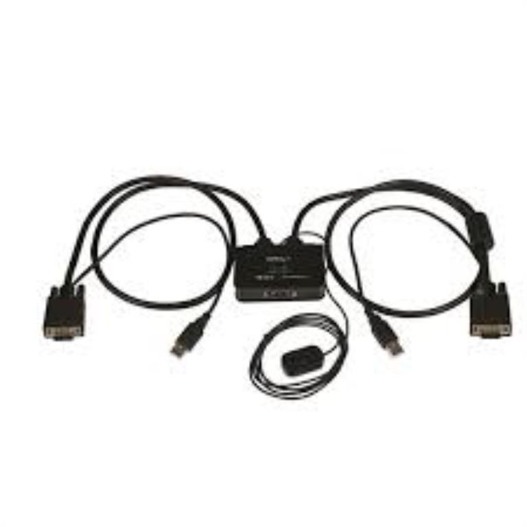 Switch Commutatore KVM USB VGA a 2 porte - Alimentato via USB con pulsante di commutazione a distanza