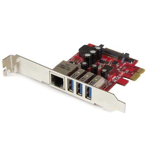 StarTech.com Scheda Espansione PCI Express USB 3.0 a 3 porte con UASP Gigabit Ethernet