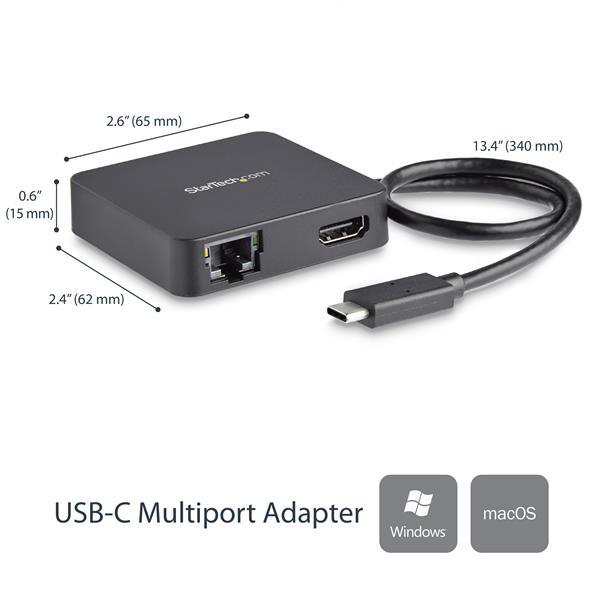 Adattatore multiporta usb-c per portatili - 4k hdmi - gbe - usb tipo c - usb-a