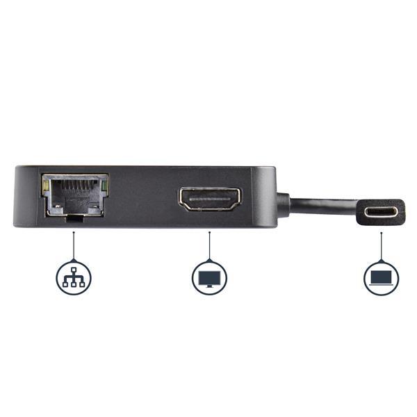 Adattatore multiporta usb-c per portatili - 4k hdmi - gbe - usb tipo c - usb-a